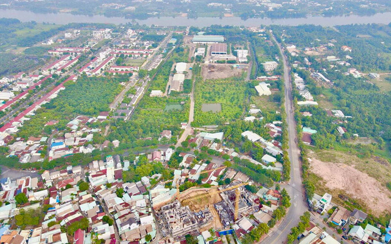 View trên cao của dự án nhìn về sông Sài Gòn